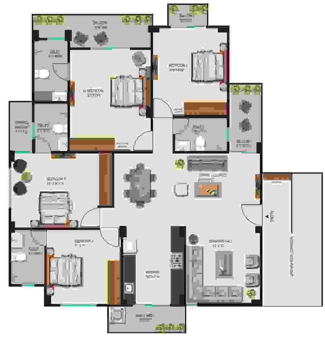 4 BHK Floor Plan